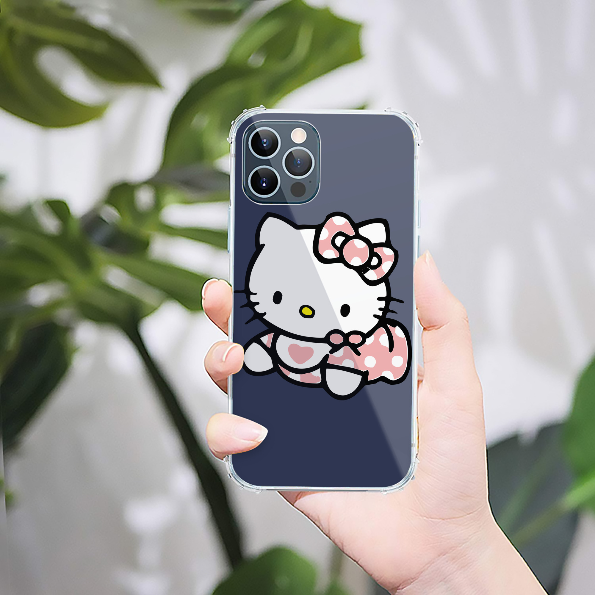 （画像用） Hello Kitty ハローキティ 【iPhone 12シリーズ対応】透明スマホケース（クリアソフトケース）